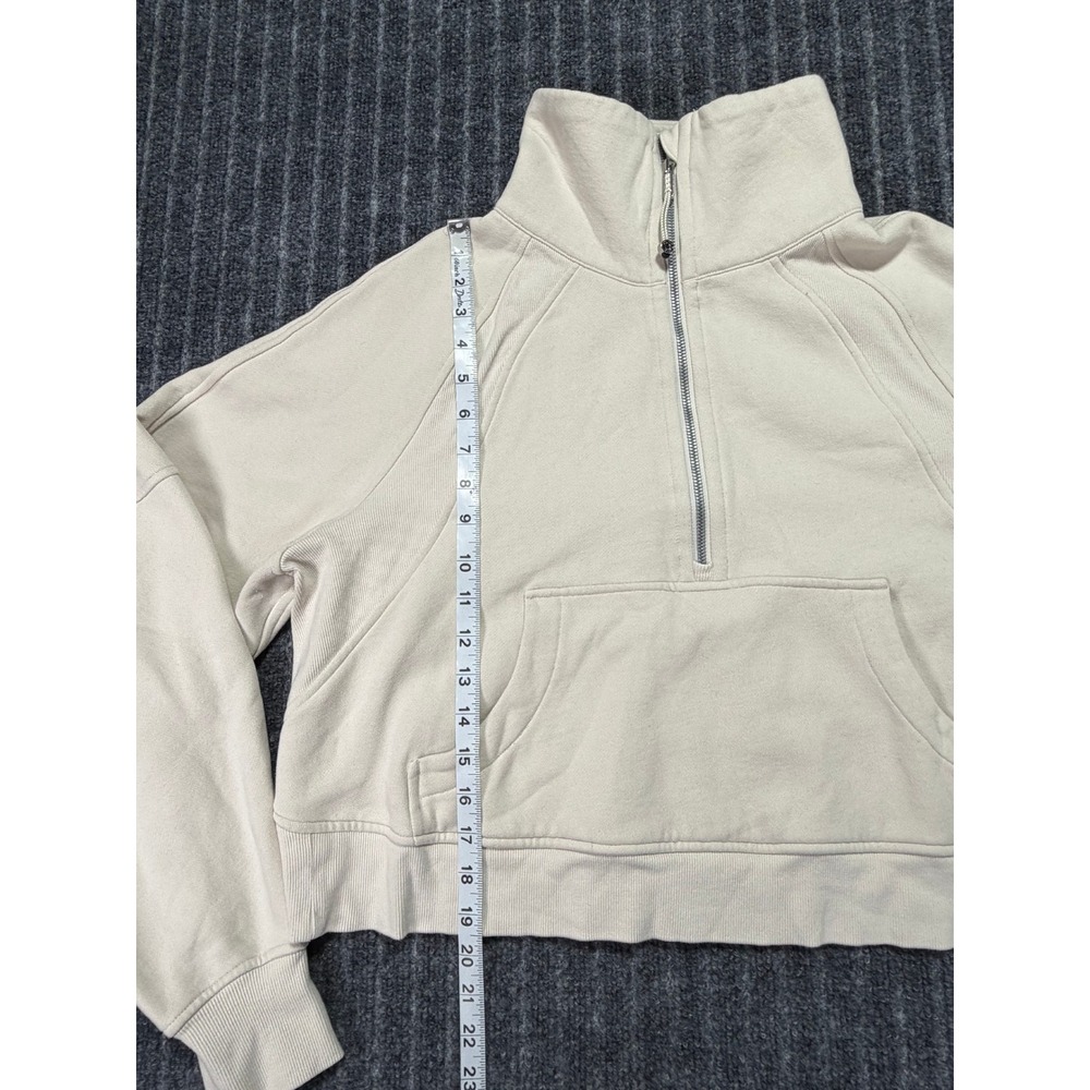Lululemon Scuba Oversized Half Zip Pullover M/L Cream Cropped Sporty Neutral - Picture 7 of 7
